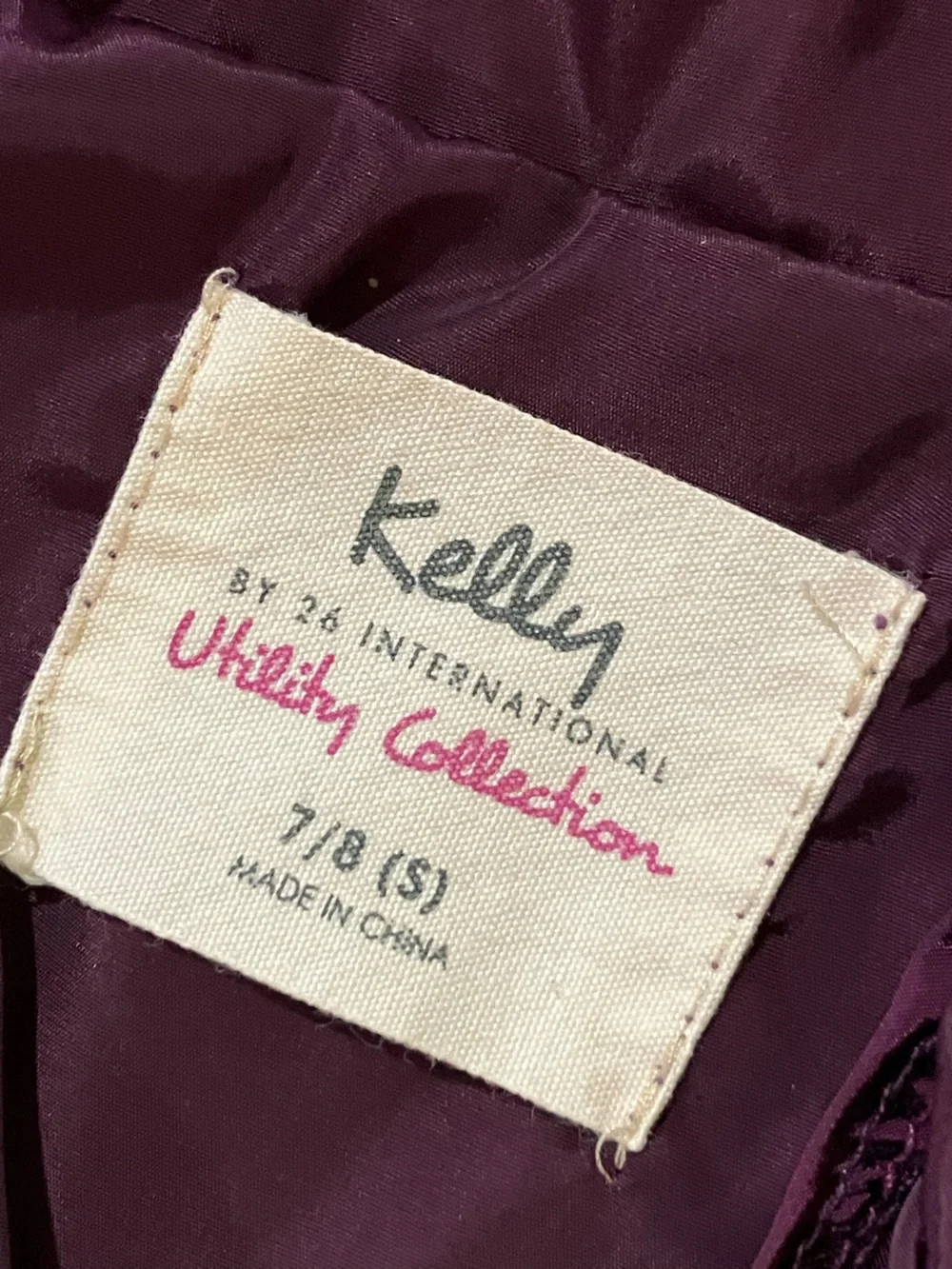 Kelly by 26 International Utility Collection girls size 7/8 3/4 length jacket